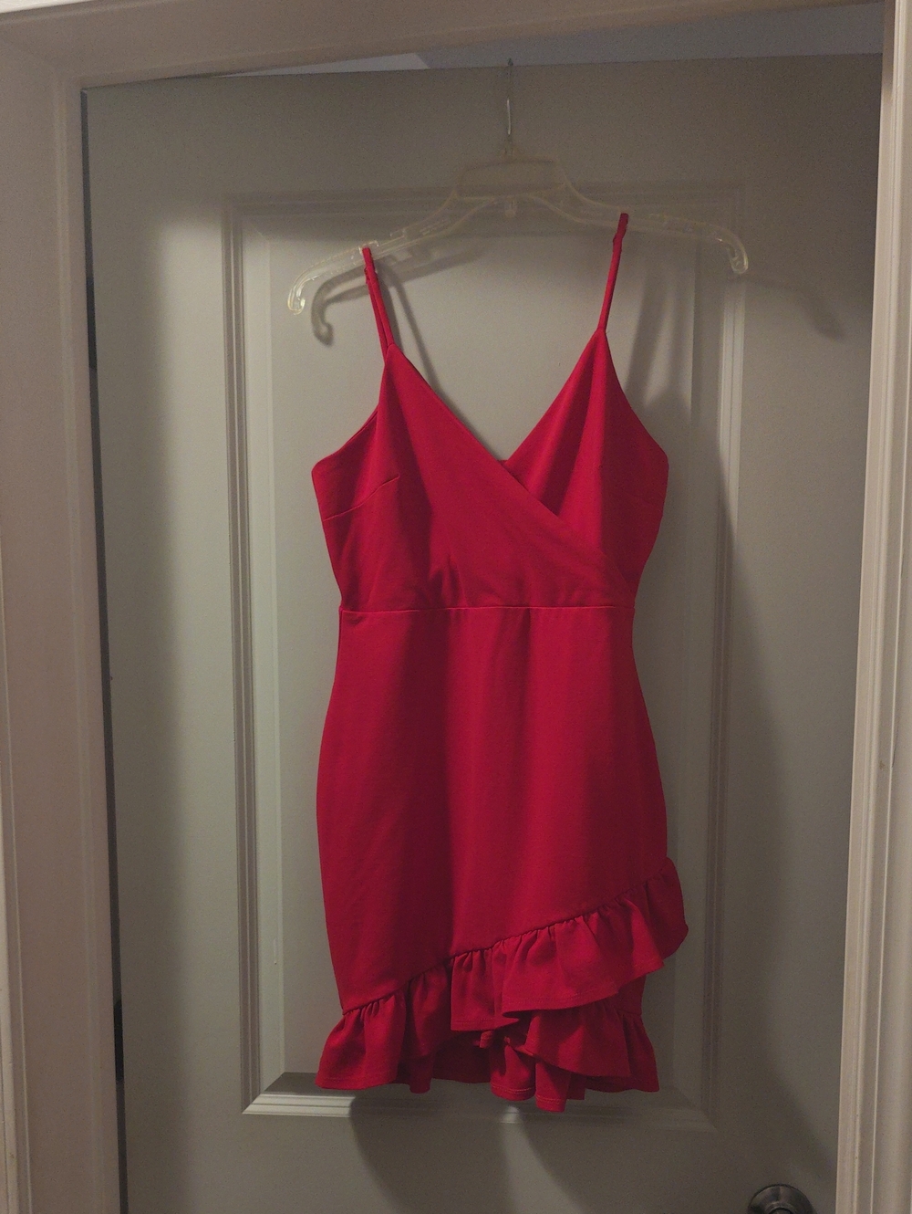 Lulu's Red Asymmetrical Ruffle Mini Dress